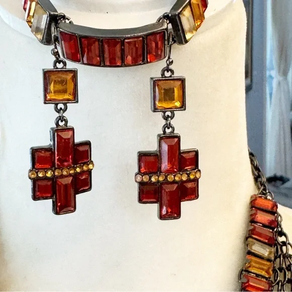 SIMPLY VERA WANG Necklace Earrings & Bracelet 4 Piece Set Gun Metal Gray Tone - Picture 6 of 15